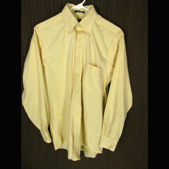 Izod Men's Shirt Size 15 32/33 Yellow Long Sleeves - Picture 1 of 4